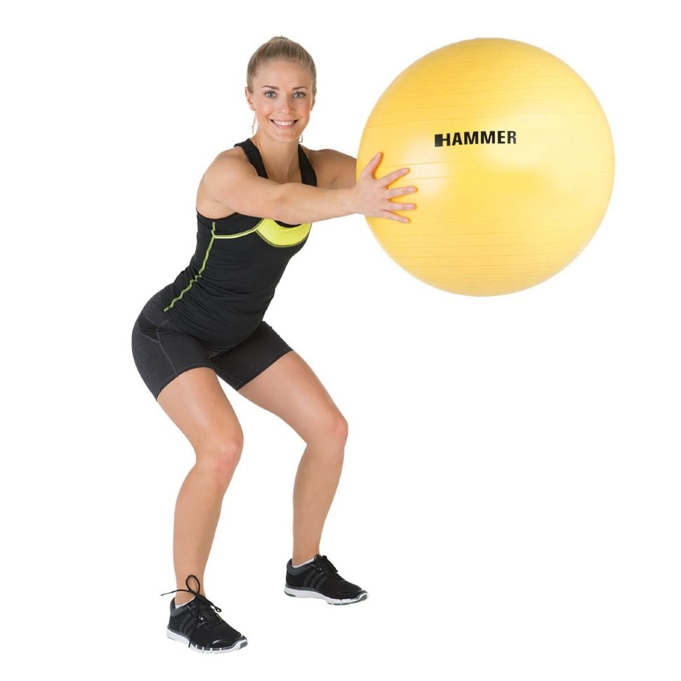 Фитбол (мяч для фитнеса) Hammer Gymnastics Ball 55 cm Anti-Burst System (антиразрыв) 66406