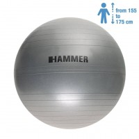 Фитбол (мяч для фитнеса) Hammer Gymnastics Ball 65 cm Anti-Burst System (антиразрыв) 66407