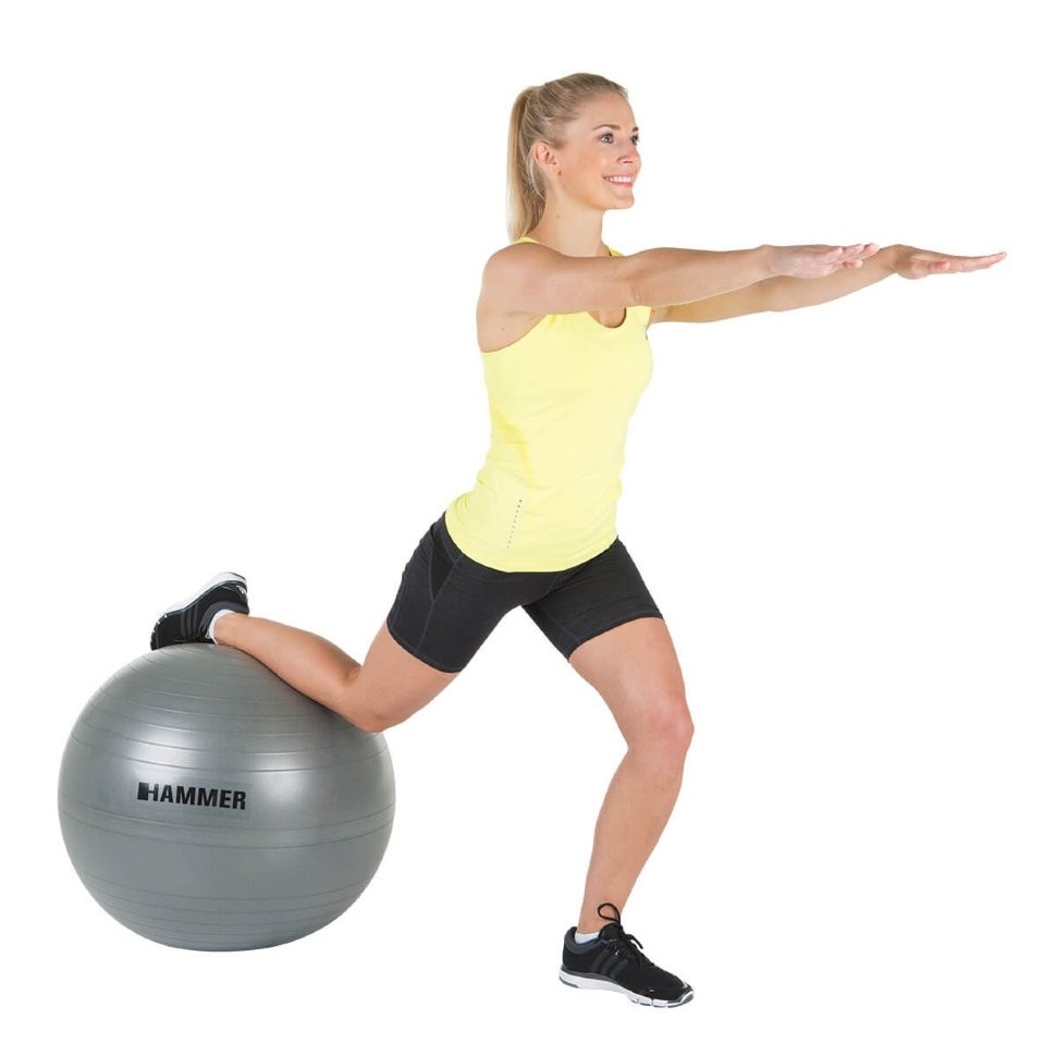 Фитбол (мяч для фитнеса) Hammer Gymnastics Ball 65 cm Anti-Burst System (антиразрыв) 66407