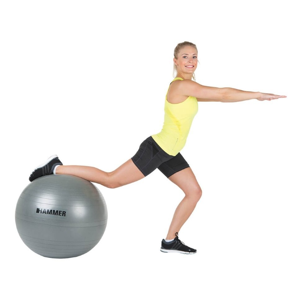 Фитбол (мяч для фитнеса) Hammer Gymnastics Ball 65 cm Anti-Burst System (антиразрыв) 66407