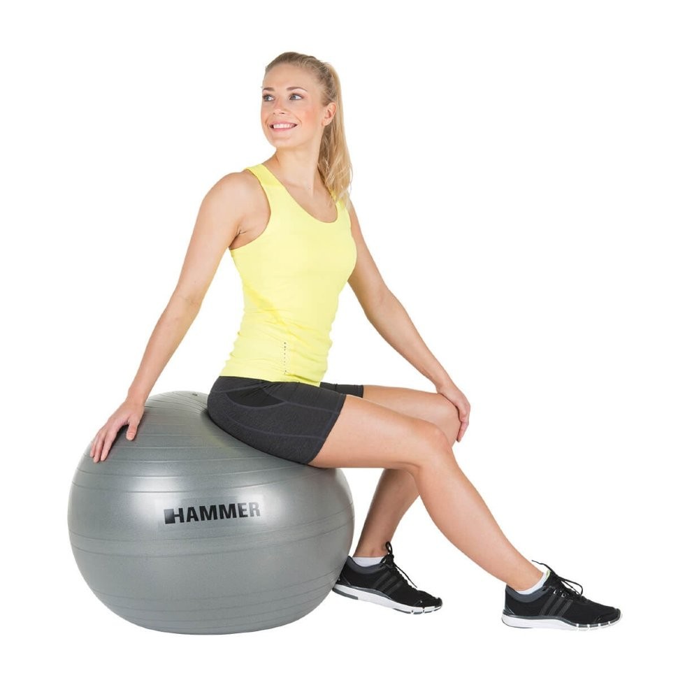 Фитбол (мяч для фитнеса) Hammer Gymnastics Ball 65 cm Anti-Burst System (антиразрыв) 66407