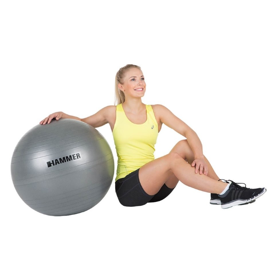 Фитбол (мяч для фитнеса) Hammer Gymnastics Ball 65 cm Anti-Burst System (антиразрыв) 66407
