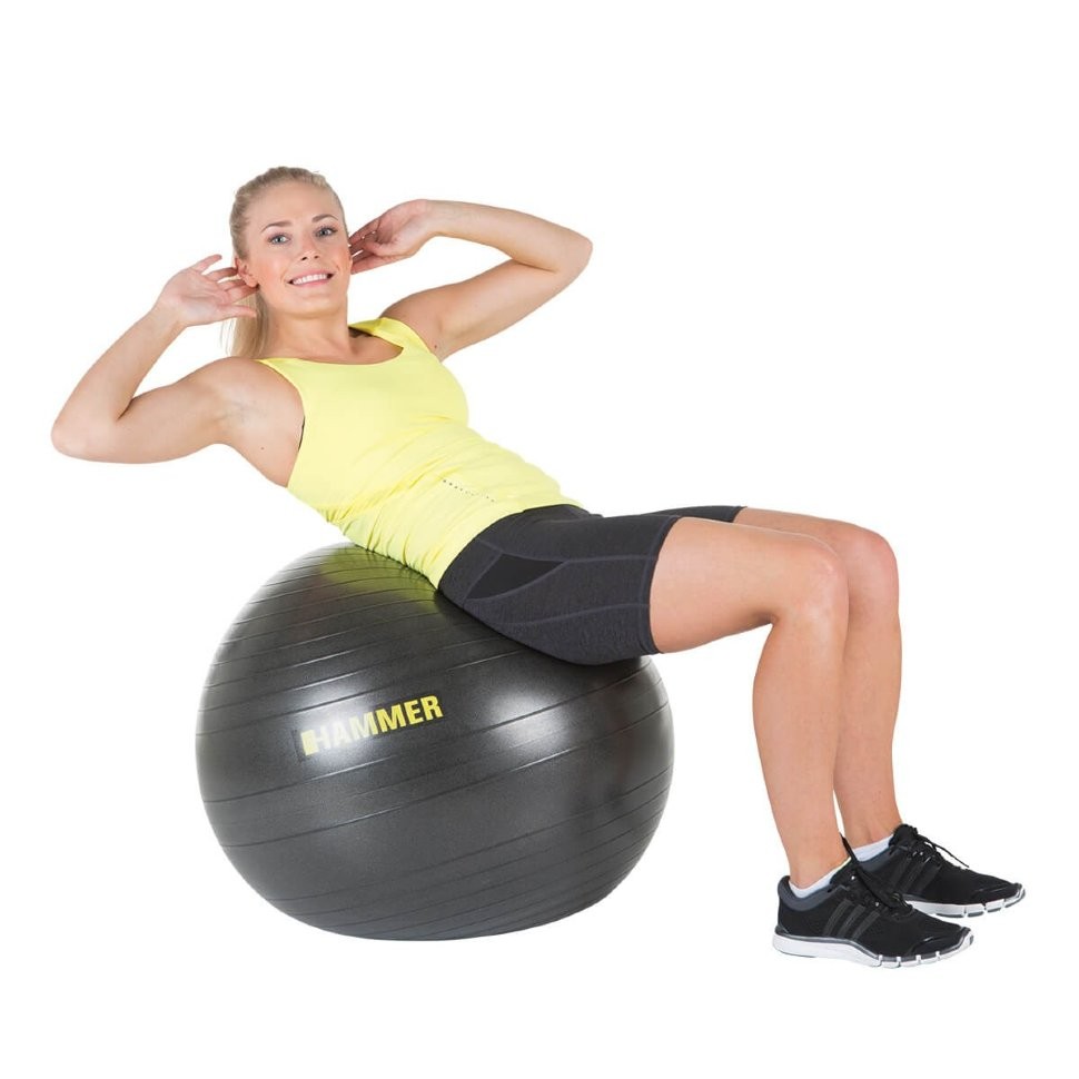 Фитбол (мяч для фитнеса) Hammer Gymnastics Ball 75 cm Anti-Burst System (антиразрыв) 66408