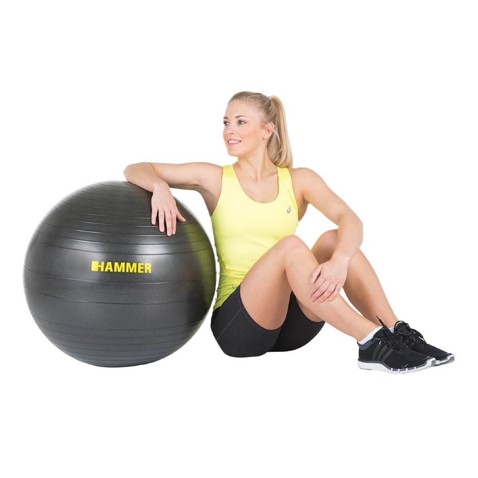 Фитбол (мяч для фитнеса) Hammer Gymnastics Ball 75 cm Anti-Burst System (антиразрыв) 66408