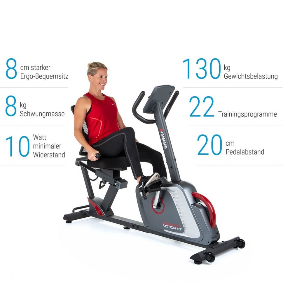 Горизонтальный велотренажер Hammer Comfort Motion BT (4858)