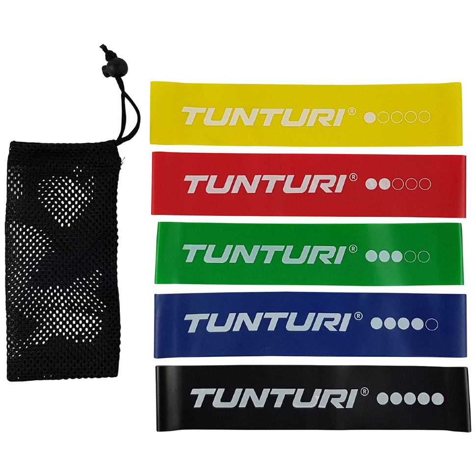Набор из 5 эластичных мини-лент Tunturi Mini Resistance Band Set 14TUSYO040