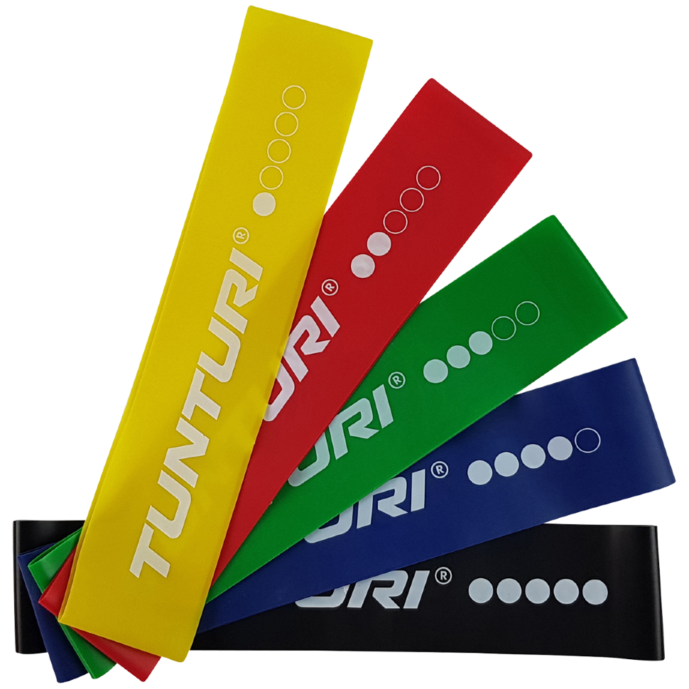 Набор из 5 эластичных мини-лент Tunturi Mini Resistance Band Set 14TUSYO040